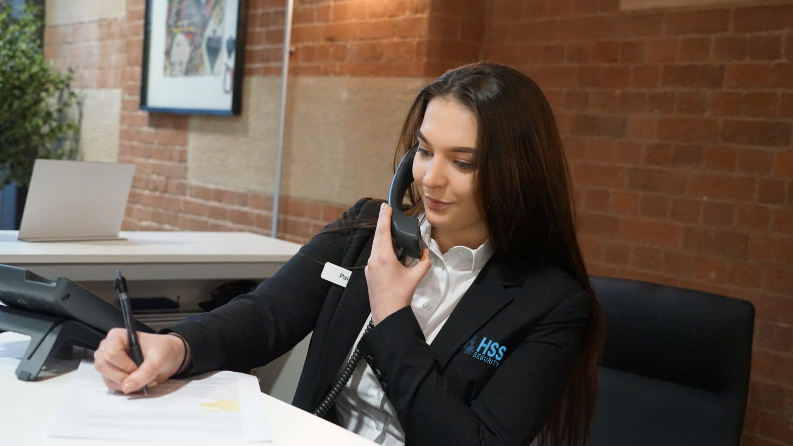 concierge security in UK By HSS Security Where Female Security Officer is listening Cal